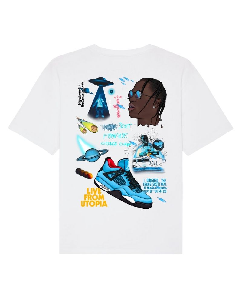 X RVCREA "AJ4 Blue" Tee (White)