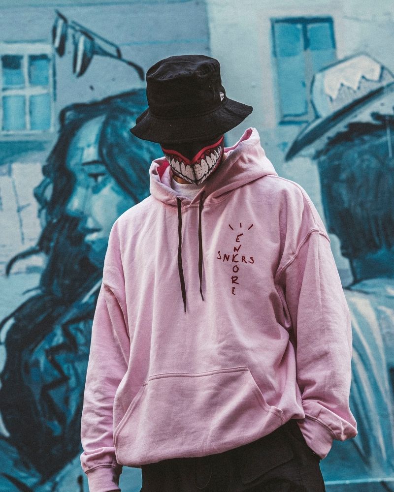 HWL "Travis AJ1 Dark Mocha" Hoodie (Light Pink)