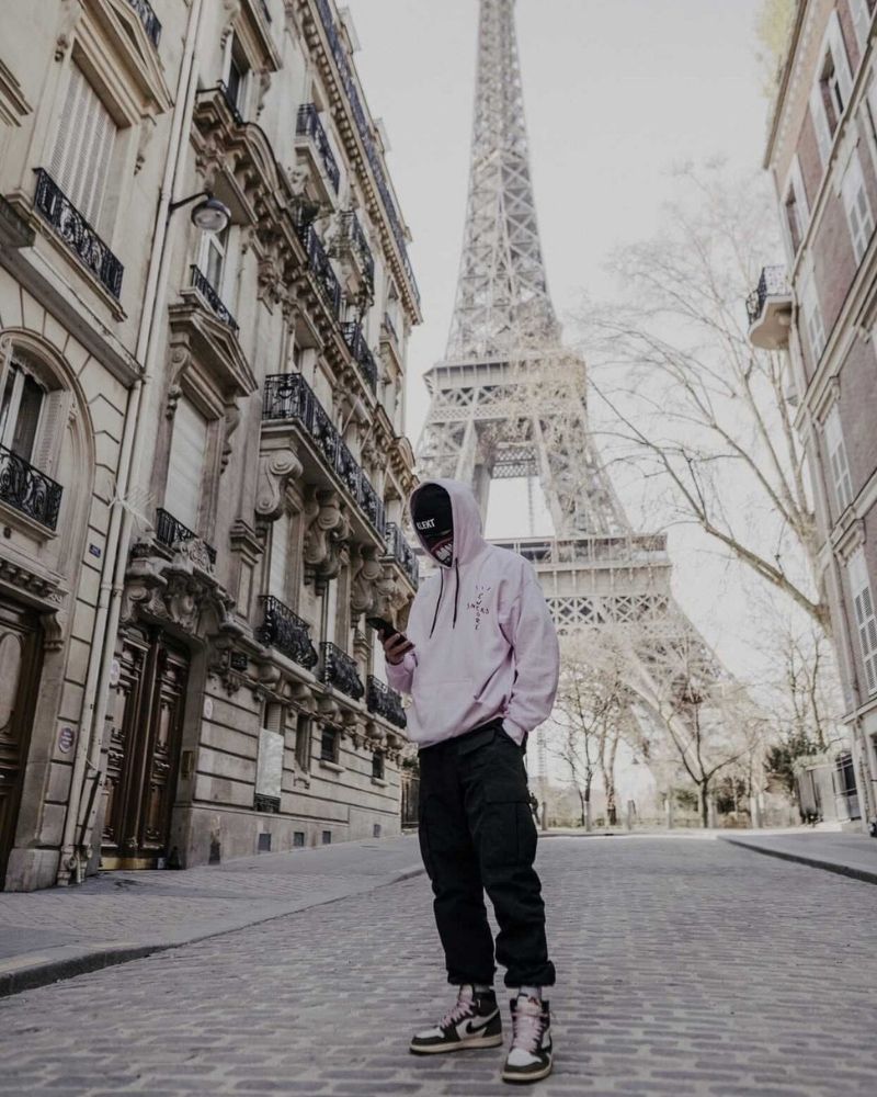 HWL "Travis AJ1 Dark Mocha" Hoodie (Light Pink)