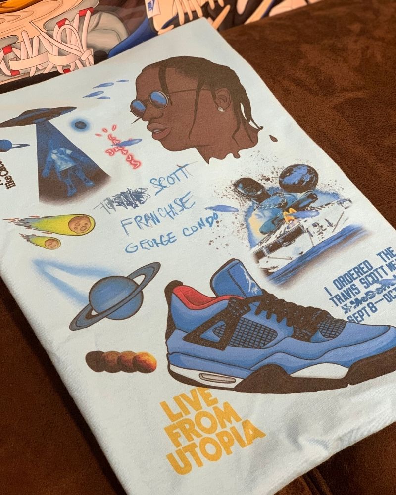 X RVCREA "AJ4 Blue" Tee (Sky Blue)
