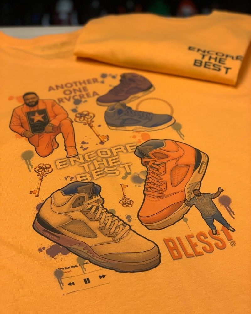 X RVCREA "Encore The Best DJK5" Tee (Orange)